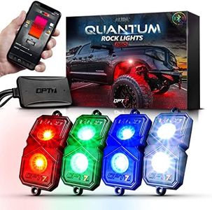 OPT7 Quantum Pro RGBW LED Rock Lights with Bluetooth APP Control, 4 Pods Wide Angle Multicolor Neon Underglow Lighting Kit with Extension Wire, IP68 Waterproof for Offroad Truck Jeep RZR ATV UTV SUV