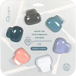 Haven Toothbrush Cover Family Pack - Fits Electronic and Manual Toothbrushes - Travel Toothbrush Case Holders - Set of 6 Tooth Brush Protectors (White, Blue, Purple, Coral, Teal, Charcoal Gray)