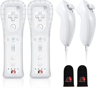 Digital Dynasty 2 Pack Wii Controller with Nunchucks - Wii Remote with Nunchucks Compatible with Nintendo Wii & Wii U (White)