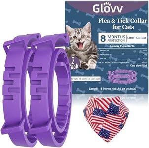 Glovv 2 Pack Highly Effective Flea Collars for Cats, Purple Tick Control Provides Up to 16 Months of Cat, Comfortable Prevention Collars
