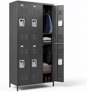 Spryygo 72" Height Metal Locker for Employees with 6 Door,Heavy Duty Steel Storage Lockers with Card Slot for Home Office School Gym Garage,Locker with Lock for Sports,Employees,Assembly Required