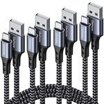 USB C Cable 3A Fast Charge, [4-Pack 2x3.3ft 2x6.6ft] USB C Charger Cable Braided Type C Charging Cord Data Sync Compatible for Samsung Galaxy S21/S20/S10/S9 Plus A71/A70/A52,Note 10 9,LG G8/G7,PS5