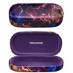 molshine Hard Shell Sunglasses Case,Classic Large Glasses Case for Women Men,Sunglass Eyeglasses (Purple Marble)