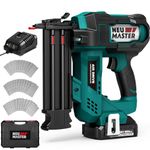 NEU MASTER Nail Gun Cordless, Cordless Brad Nailer with Depth Adjustment/1800pcs 18GA 50mm Nails, Multi-Usage Nail Guns for Trim, Molding, Woodwork, DIY Upholstery-18V Battery&Charger