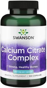 Swanson Calcium Citrate Complex Bone Muscle Nerve Health Blood Pressure Support Mineral Supplement 250 mg Calcium (from Citrate & Carbonate) 100 Capsules