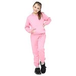 A2Z 4 Kids Girls Boys Unisex Plain Tracksuit Hooded Sweat - T.S Plain 105 Baby Pink 2-3