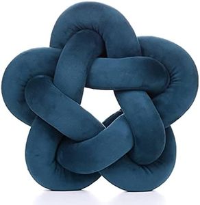 Wadser Knot Plush Throw Pillow Handmade Knotted Star Pillow Soft Sofa Lumbar Cushion Stuffed Cushion Home Office Children Room Decor, Navy Blue