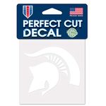 Wincraft NCAA Michigan State Spartans 4x4 Perfect Cut White Decal, One Size, Team Color