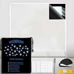 Wisomhome Blackout Blinds 145x350cm Portable Room Darkening Blackout Curtains Cut to Any Size- 100% Blackout Shades for Baby Nursery & Kids Bedroom (White-Black, 138" x 57")