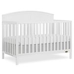 Dream On Me JPMA & Greenguard Gold Certified Storybrooke 5 in 1 Convertible Crib in White, Built of Sustainable Pinewood, 3 Mattress Height Settings, Non-Toxic Water-Based Paint Finish