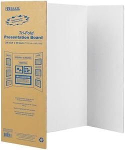 BAZIC Products Trifold Poster Board – White Corrugated Cardboard Display Board for school projects, science fairs, photos, charts, and classroom presentations, 28" x 40", 30-Pack