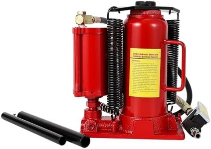 12 Ton Air Hydraulic Bottle Jack, Pneumatic Hydraulic All Welded Bottle Jack w/Manual Hand Pump and Handle, Heavy Duty Car Pickup Truck RV Auto Repair Lift, 40000 Lbs, Red