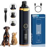 BETOPET Dog Nail Grinder Upgraded Powerful Pet Nail Trimmer with 2 LED Light Rechargeable Professional Quiet Painless Paws Grooming & Smoothing for Small Medium Large Dogs and Cat