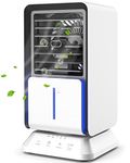 Vongal Portable Air Conditioner, Small Personal Electric Oscillating Air Conditioners Mini Air Cooler with Timer and Night Light, 3 Speeds Evaporative Air Cooler Desk Fan for Home Office Bedroom