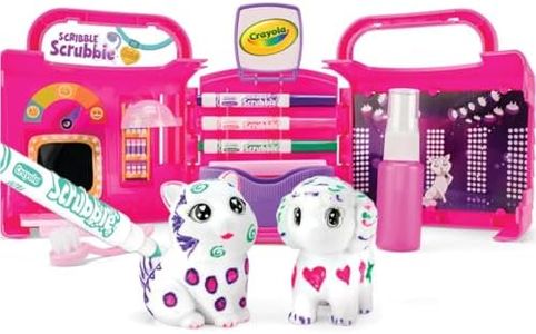 Crayola Scribble Scrubbie, Portable Beauty Salon Pet Play Set, Perfect Gift for Kids, Includes 2 Pet Figurines; Colour & Clean Adorable Little Pets