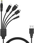 Xahpower 5 in 1 USB Charger Cable Cord for Nintendo NDS Lite/Wii U/New 3DS(XL/LL),3DS(XL/LL),2DS,DSi(XL/LL),NDS/GBA SP(Gameboy Advance sp),PSP 1000 2000 3000