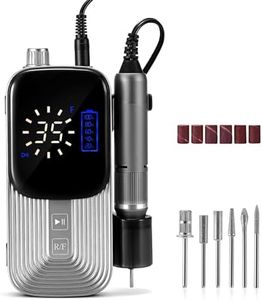 MusyVocay Fresa elettrica per unghie in gel, lima elettrica per unghie in gel, fresa elettrica per unghie, fresatrice per unghie, fresa per unghie, set per manicure, pedicure, 4000 mAh, 35000