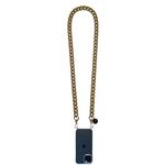 GEMSTRAP Phone jewelry chain - Smartphone necklace - 120cm - Ultra-resistant resin with golden carabiners and universal phone attachment - Matte Brown color - Small