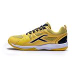 HUNDRED Raze Badminton Shoes (Non Marking) | Lightweight & Durable | X-Cushion, Active Grip Sole, Toe Assist(Yellow/Dk Grey, 5 UK, Unisex-Child)