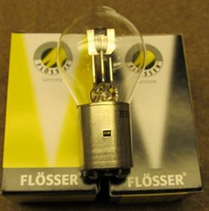 Floesser #3223 Bulb 6/6 V, 25/25 W, BA20d Base, B-11 Shape