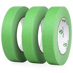 BOMEI PACK Green Masking Tape 24mm x 55yds, 3rolls for General Painting