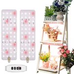 LED Grow Light Panel Sunlike Full Spectrum(3 Modes), Aceple 10-Level Dimmable Under Cabinet Plant Light with Timer for Indoor Plant Stands/Shelf Greenhouse Hydroponic Succulents(2 Ultra Thin Panels)