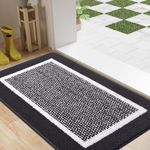 Homaxy Door Mats Indoor, 60 X 90 cm, Non Slip Dirt Trapper Door Mat, Machine Washable Soft Doormats, Super Absorbent Floor Mat, Indoor Mats for Front Back Door, Pets and Dogs (Dark Grey)