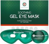 Medi Grade Cooling Eye Mask for Puffy Eyes with Cooling Eye Pads and Insulated Thermo-Bag - Ice Cold Gel Eye Mask for Morning/Night Skincare Routine and Reducing Dark Circles - Soft Eye Cooling Mask