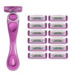 Shave Mob 4-Blade Women's Razor Kit (Flex Head Handle + 12 Refills) - The Purist Shaving Kit