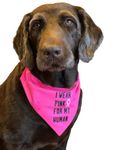 Handmade Dog Cat Pet Scarf I Wear Pink for my Human with Pink Ribbon Breast Cancer (Medium)