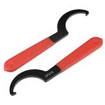 uxcell C Type Wrench Spanner for APU13 CNC Lathe Keyless Drill Chuck, with Red Non-Slip Handle 2pcs