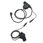 Renastar Finger Push to Talk Button U94 Ptt Radio Adapter to 3.5mm for Kenwood Baofeng(Civilian Wiring,Black