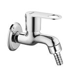 Ruhe® Orbit Brass Faucet/Tap | Nozzle Bib Cock Faucet/Tap | with Chrome Finish | for Washing Machine and Garden Pipes