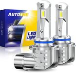 AUTOONE 2024 New 9005 LED Headlight Bulbs 6000K White, Super Bright 9005/HB3 High Beam Headlights, Fog Lights or DRL, Canbus Plug and Play Fanless Mini Size Car Bulbs Replacement (Pack of 2)