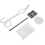 Qkiss Silica Crucible, Graphite Rod Melting Set, Jewelry Handled Repair Tool with Crucible Tong High Temperature Metal Jewelry Casting Kits