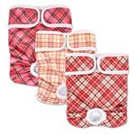 Pet Soft Dog Nappies Female - Washable Female Period Pants for Dogs Pets, Incontinence Reusbale Dog Heat Diapers 3Pack