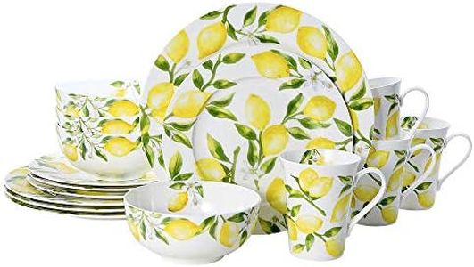 Mikasa Lemons 16-Piece Dinnerware Set, Service for 4, Multicolor