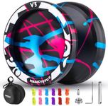 Responsive Yoyo V3, Aluminum Yoyo for Kids Beginner, Professional Yoyo with Unresponsive Ball Bearing for Advanced Yoyo Players + Removal Bearing Tool + Bag + 5 Yoyo Strings