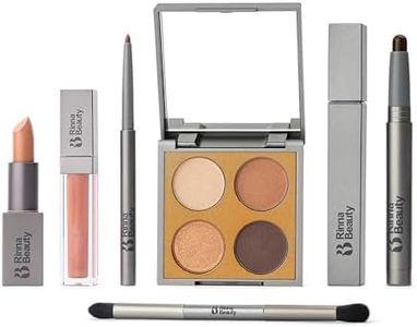 Rinna Beauty Eye & Lip Bundle - Birthday Suit Lip Kit & Better Naked Eye Kit- Includes Lipstick, Lip Gloss, Lip Liner, Eye Crayon, Mascara, Brush & Eye Shadow Pallet- Vegan (Variety Pack of 7)