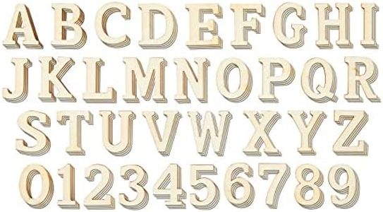 Juvale 144 Pieces Small Wooden Alphabet Letters and Numbers for DIY Crafts, 1-Inch ABCs for Home Decor (4 Sets)