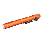 OLIGHT I5T Plus 550 Lumens Slim EDC Flashlight, Compact Tail Switch Flashlight with Dual Direction Pocket Clip, Powered by 2X AA Batteries, for Everyday Carry, Camping, Orange, CW(5700K~6700K)