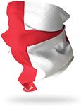 Ruffnek ENGLAND FLAG/ST GEORGES CROSS Multifunctional Headwear Neck warmer Snood, Football/Rugby Supporters Scarf - Unisex One Size