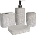 Sweet Home Collection Bathroom Accessories Unique Collections Modern Classic Contemporary Decorative Beautiful Designs Bath Shower Tub Décor, 4 Piece Set, Avalon