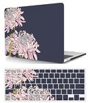 Laptop Hard Shell Case Compatible with MacBook Pro 13 inch with Retina Display 2015 2014 2013 2012 Release Model A1425 A1502, Plastic Hard Shell Case Cover & Keyboard Cover, Pink Flowers