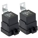 2 Pcs JM-057/MAX-80A-5P 5 Pin DC 12V 80A Relay Truck Van Motorcycle Boat Multi Purpose Automotive Relay Heavy Duty Standard Relay for Car Motor, Auto GM Replacement Accessories