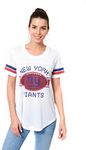 Ultra Game NFL New York Giants Womenss Soft Mesh Jersey Varsity Tee Shirt, White, Small