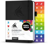 Clever Fox Planner Daily – Undated Agenda & Daily Calendar to Boost Productivity & Hit Your Goals – Gratitude Journal Personal Daily Organizer – 5.8x8.3'', Lasts 6 Months, Black (Daily)