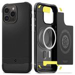 Spigen Rugged Armor Magfit Back Cover Case Compatible with iPhone 14 Pro Max (TPU + Poly Carbonate | Matte Black)