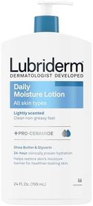 Lubriderm Daily Moisture Lotion + Pro-Ceramide with Shea Butter and Glycerin Helps Moisturize Dry Skin, Hydrating Face, Hand and Body Lotion, Lightly Scented, Non-Greasy, 24 FL OZ