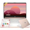 HP Rose Gold Ultrabook Laptop with Microsoft Office 365, 1.1TB Storage (1TB OneDrive and 64GB SSD), 8GB RAM, Intel Multi-Core, No Mouse | Casual Use, Stunning Color, Quick Setup, Lightweight